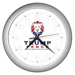Trump Pence Logo Lion Maga Make America Great Again Wall Clock (silver) by snek