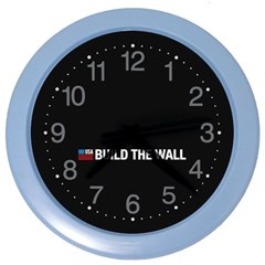 Build The Wall Usa Flag Maga Color Wall Clock by snek