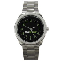 Drain The Swamp Maga Green And Gray Sport Metal Watch by snek