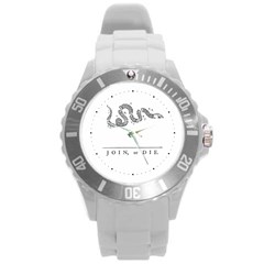 Gadsden Join Or Die Snake Usa Libertarian Round Plastic Sport Watch (l)