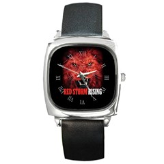 Red Storm Rising Lion Trump Red Wave Maga Qanon Square Metal Watch by snek