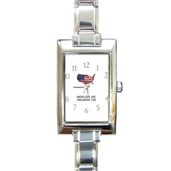 American Are Dreamers Too Buildthewall Maga With Usa Flag Rectangle Italian Charm Watch by snek