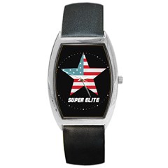 Super Elite Usa Flag In A Star Trump Maga Quote Barrel Style Metal Watch by snek