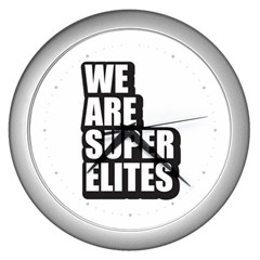 Super Elite Usa Flag In A Star Trump Maga Quote We Are Super Elites Wall Clock (silver)