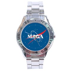 Maga Nasa Parody Logo Stainless Steel Analogue Watch by snek