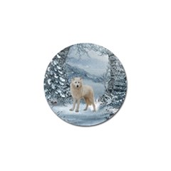 Wonderful Arctic Wolf In The Winter Landscape Golf Ball Marker (10 Pack) by FantasyWorld7