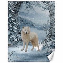 Wonderful Arctic Wolf In The Winter Landscape Canvas 12  X 16  by FantasyWorld7
