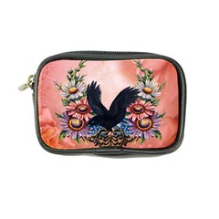 Wonderful Crow With Flowers On Red Vintage Dsign Coin Purse by FantasyWorld7