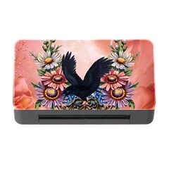 Wonderful Crow With Flowers On Red Vintage Dsign Memory Card Reader With Cf by FantasyWorld7