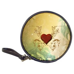Wonderful Decorative Heart On Soft Vintage Background Classic 20-cd Wallets by FantasyWorld7