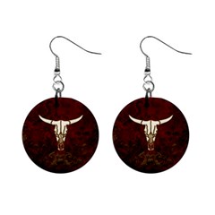 Awesome Cow Skeleton Mini Button Earrings by FantasyWorld7