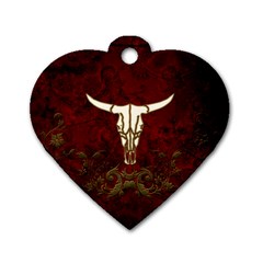 Awesome Cow Skeleton Dog Tag Heart (one Side) by FantasyWorld7