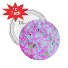 Hot Pink And White Peppermint Twist Flower Petals 2 25  Buttons (10 Pack)  by myrubiogarden