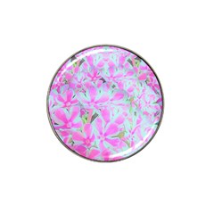 Hot Pink And White Peppermint Twist Flower Petals Hat Clip Ball Marker by myrubiogarden