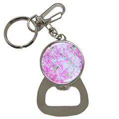 Hot Pink And White Peppermint Twist Flower Petals Bottle Opener Key Chains