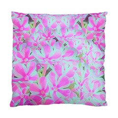 Hot Pink And White Peppermint Twist Flower Petals Standard Cushion Case (one Side) by myrubiogarden