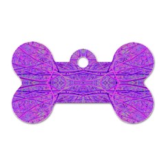 Hot Pink And Purple Abstract Branch Pattern Dog Tag Bone (one Side)