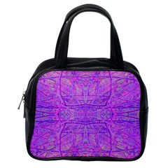 Hot Pink And Purple Abstract Branch Pattern Classic Handbag (one Side) by myrubiogarden