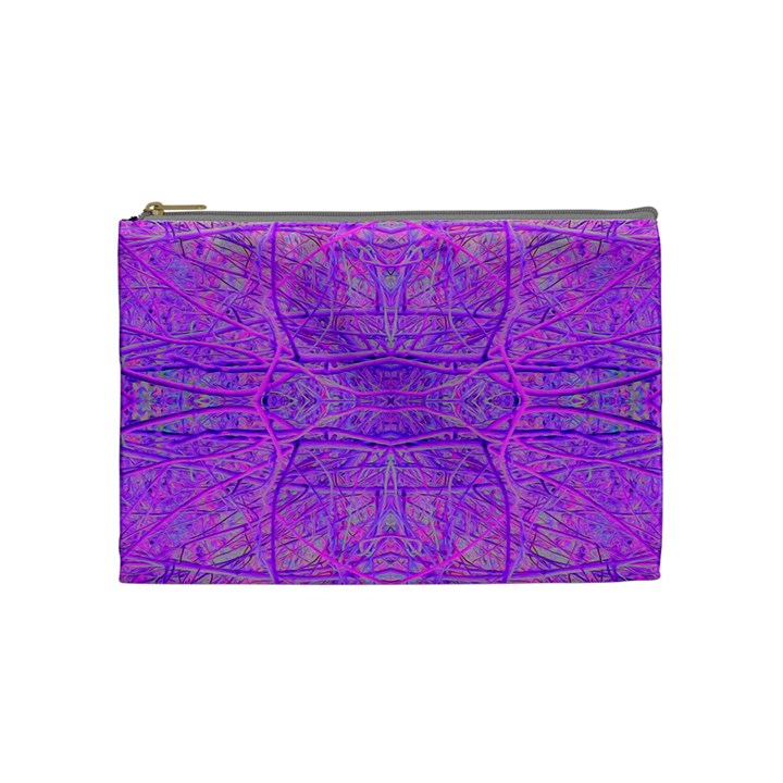 Hot Pink And Purple Abstract Branch Pattern Cosmetic Bag (Medium)