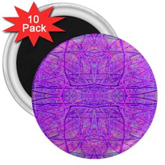 Hot Pink And Purple Abstract Branch Pattern 3  Magnets (10 Pack) 