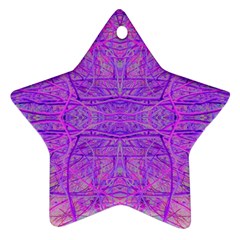 Hot Pink And Purple Abstract Branch Pattern Star Ornament (two Sides) by myrubiogarden