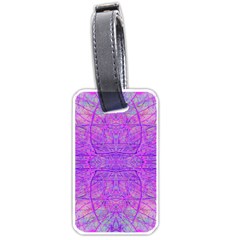 Hot Pink And Purple Abstract Branch Pattern Luggage Tags (one Side)  by myrubiogarden