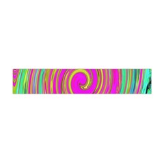 Groovy Abstract Pink, Turquoise And Yellow Swirl Flano Scarf (mini)