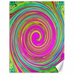 Groovy Abstract Pink, Turquoise And Yellow Swirl Canvas 18  X 24  by myrubiogarden
