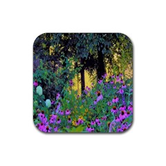 Hazy Morning Sunrise In My Rubio Garden Rubber Coaster (square) 