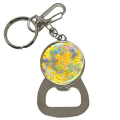 Pretty Yellow And Red Flowers With Turquoise Bottle Opener Key Chains by myrubiogarden