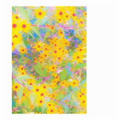 Pretty Yellow And Red Flowers With Turquoise Small Garden Flag (two Sides) by myrubiogarden
