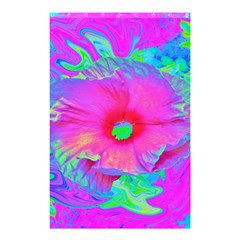 Psychedelic Pink And Red Hibiscus Flower Shower Curtain 48  x 72  (Small) 