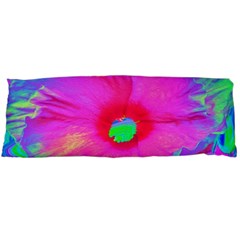 Psychedelic Pink And Red Hibiscus Flower Body Pillow Case (dakimakura) by myrubiogarden