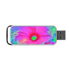 Psychedelic Pink And Red Hibiscus Flower Portable USB Flash (Two Sides)