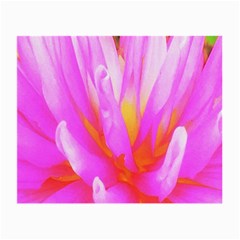 Fiery Hot Pink And Yellow Cactus Dahlia Flower Small Glasses Cloth (2-side) by myrubiogarden