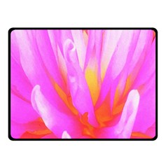 Fiery Hot Pink And Yellow Cactus Dahlia Flower Fleece Blanket (small) by myrubiogarden