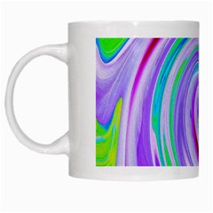 Groovy Abstract Red Swirl On Purple And Pink White Mugs by myrubiogarden