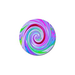 Groovy Abstract Red Swirl On Purple And Pink Golf Ball Marker (10 Pack) by myrubiogarden