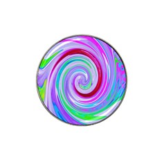 Groovy Abstract Red Swirl On Purple And Pink Hat Clip Ball Marker by myrubiogarden
