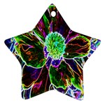 Abstract Garden Peony In Black And Blue Star Ornament (Two Sides) Front