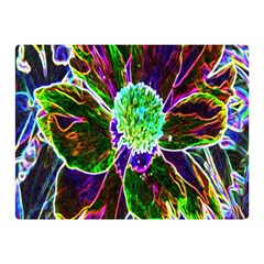 Abstract Garden Peony In Black And Blue Double Sided Flano Blanket (mini)  by myrubiogarden