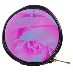 Perfect Hot Pink And Light Blue Rose Detail Mini Makeup Bag by myrubiogarden