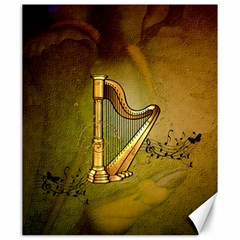 Wonderful Golden Harp On Vintage Background Canvas 20  X 24  by FantasyWorld7