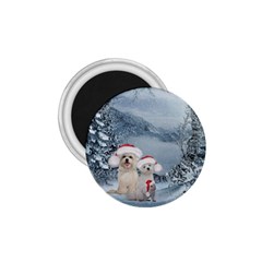 Christmas, Cute Dogs And Squirrel With Christmas Hat 1 75  Magnets by FantasyWorld7