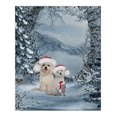 Christmas, Cute Dogs And Squirrel With Christmas Hat Shower Curtain 60  X 72  (medium)  by FantasyWorld7