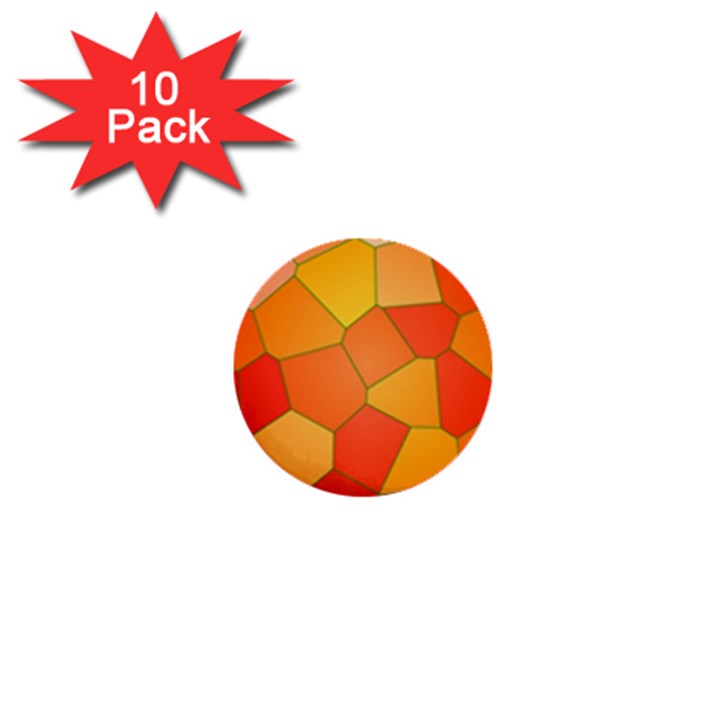 Background Pattern Orange Mosaic 1  Mini Buttons (10 pack) 