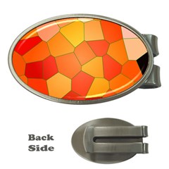 Background Pattern Orange Mosaic Money Clips (Oval) 