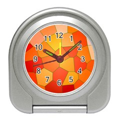 Background Pattern Orange Mosaic Travel Alarm Clock