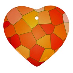 Background Pattern Orange Mosaic Heart Ornament (Two Sides)