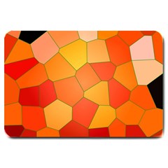 Background Pattern Orange Mosaic Large Doormat 